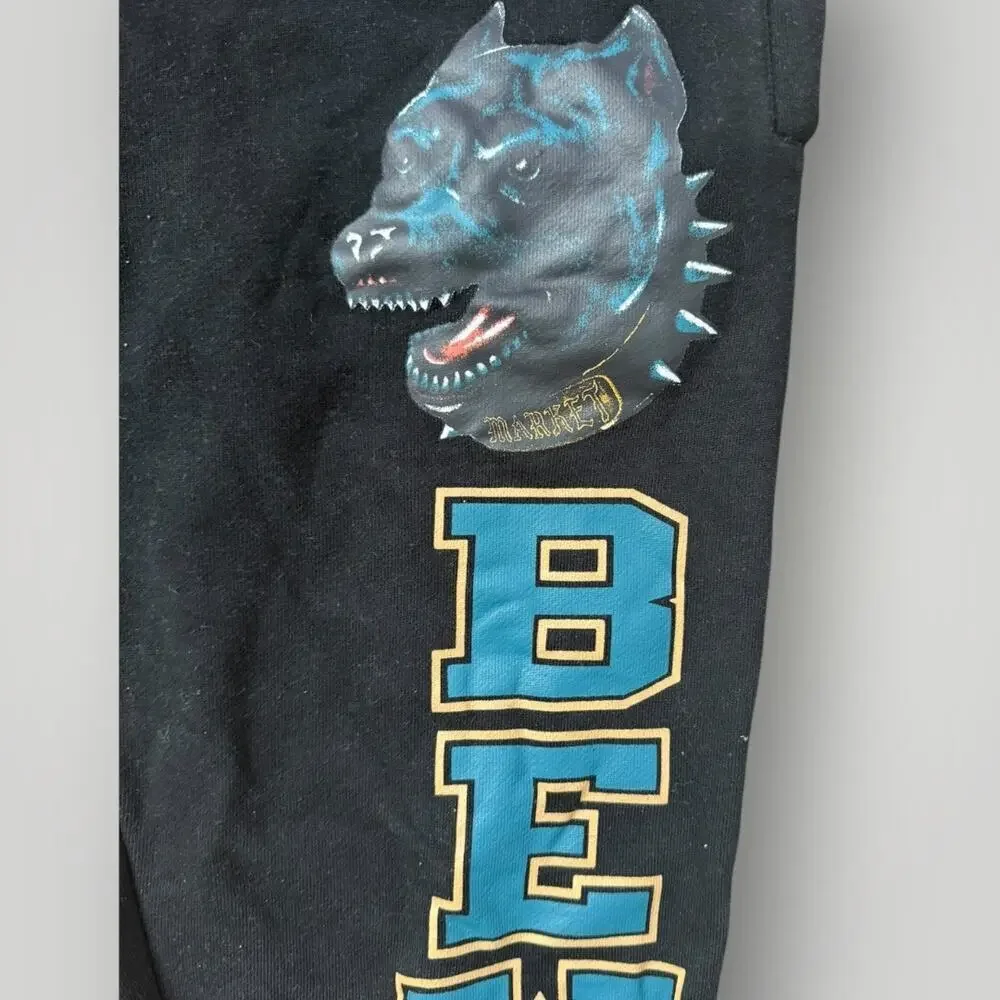 Market Black And Multicoloured Print Straight Sweatpants Size XL